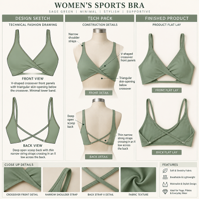 Custom Stylish Gym Bra Manufacturer | Women's Sexy Cross Front and Back Sports Bras Fitness Workout Padded Buttery Soft Gym Bra Deep V-Neck Nylon High Support Yoga Bra OEM Supplier