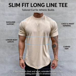 Customized Men's Sports T Shirt Manufacturer | Cotton Elastane Slim Fit Mens Gym T Shirt Mens Bodybuilding Muscle T Shirt Scoop Hem Tshirt