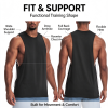 Custom Mens Gym Tank Top Manufacturer | Mens Crew Neck Workout Tank Tops Light Weight Sleeveless Muscle Cut Off Bodybuilding Gym Cotton Singlet OEM Supplier