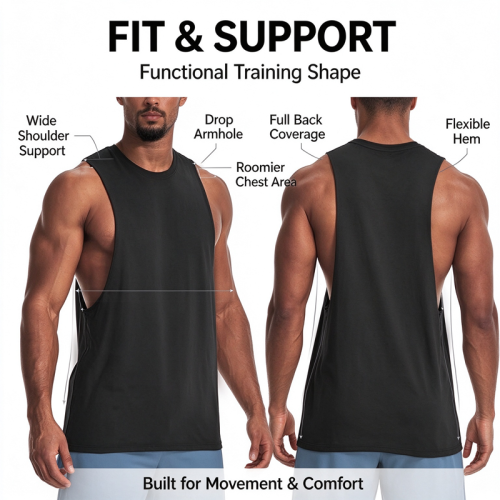 Custom Mens Gym Tank Top Manufacturer | Mens Crew Neck Workout Tank Tops Light Weight Sleeveless Muscle Cut Off Bodybuilding Gym Cotton Singlet OEM Supplier