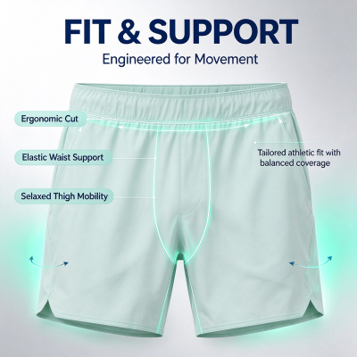 Custom Mens Sports Shorts Manufacturer | Moisture Wicking 100% Polyester 2 in 1 Gym Shorts Factory, Men Workout Shorts With Pocket