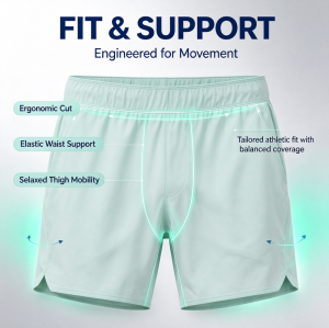 Custom Mens Sports Shorts Manufacturer | Moisture Wicking 100% Polyester 2 in 1 Gym Shorts Factory, Men Workout Shorts With Pocket