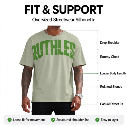 Custom Mens Loose Fit T Shirt Manufacturer | Men's Loose Fit Workout T-shirt Gym Lightweight Cotton Tshirt Casual Crew Neck Printed Tee OEM Factory