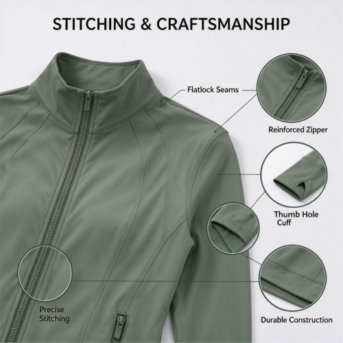 Custom Womens Running Jacket Manufacturer | Slim Fit Women's Zip Up Workout Jackets with Pockets Slim Fit Buttery Soft Nylon Spandex Jacket for Running Athletic Yoga Top