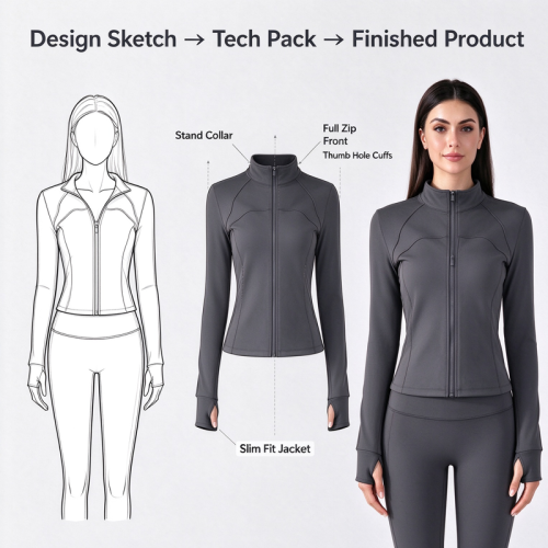Custom Workout Yoga Sportswear Manufacturer | Running Coat Fall Workout Jackets Supplier