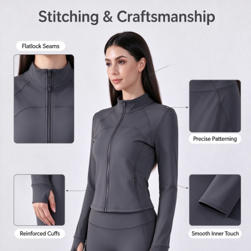 Custom Workout Yoga Sportswear Manufacturer | Running Coat Fall Workout Jackets Supplier