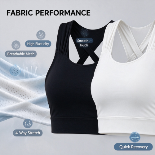 OEM Professional Twist Back Sports Bra Breathable Padded Yoga Top with Wide Ruched Straps Performance Activewear Manufacturer