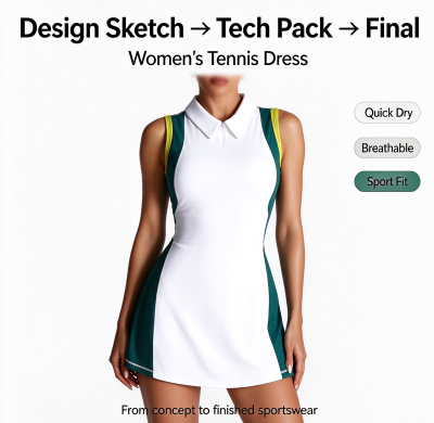 Custom Tennis Wear Dresses Manufacturer |  Gym Outdoor Sportswear Women Summer Wear Outfits