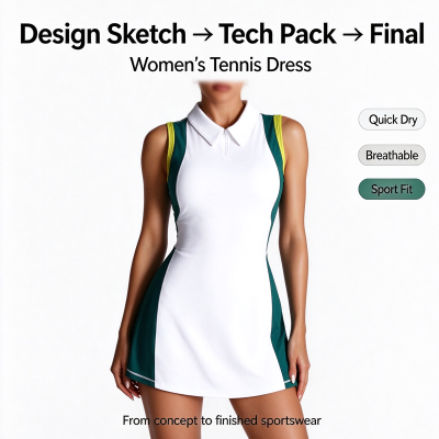 Custom Tennis Wear Dresses Manufacturer |  Gym Outdoor Sportswear Women Summer Wear Outfits