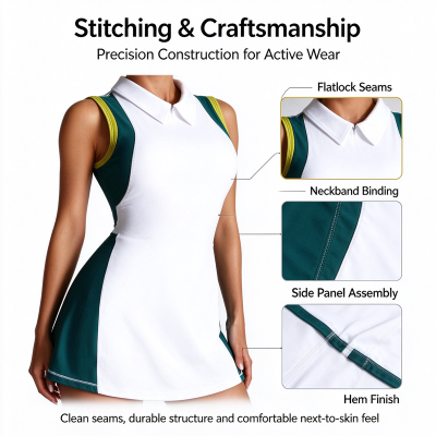 Custom Tennis Wear Dresses Manufacturer |  Gym Outdoor Sportswear Women Summer Wear Outfits