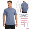 Custom Mens Dry Fit T Shirt Manufacturer | Men's Polyester Spandex Dry Fit Short Sleeve T-Shirt Crewneck Nylon Spandex Lightweight Tee Shirts for Men Workout Athletic Casual
