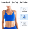 Ohsure Custom Strappy Back Sports Bra | High Stretch Breathable Workout Yoga Bra, OEM ODM Women Activewear Wholesale