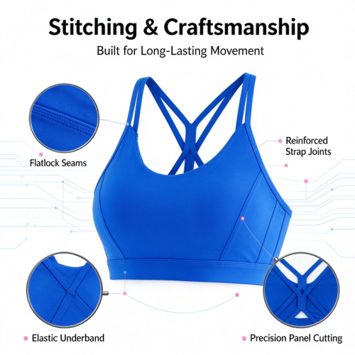 Ohsure Custom Strappy Back Sports Bra | High Stretch Breathable Workout Yoga Bra, OEM ODM Women Activewear Wholesale