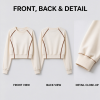 Custom Women's Cropped Sweatshirt Manufacturer | Oversized Drop Shoulder Contrast Stitching Pullover OEM & Private Label