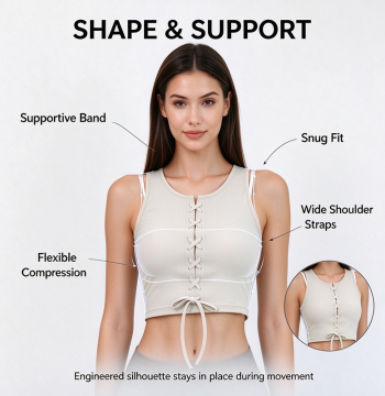 Custom Women's Lace-Up Sleeveless Crop Tank Top | OEM Private Label Manufacturer