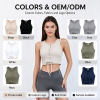 Custom Women's Lace-Up Sleeveless Crop Tank Top | OEM Private Label Manufacturer