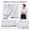Custom Women's Cropped Sweatshirt Manufacturer | Oversized Drop Shoulder Contrast Stitching Pullover OEM & Private Label