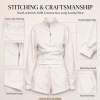 Custom Women's Half Zip Cropped Sweatshirt and Shorts Set – OEM Private Label Activewear Manufacturer