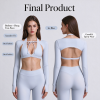 Custom Women's Long Sleeve Shrug & Bralette Set – OEM Private Label Activewear Manufacturer