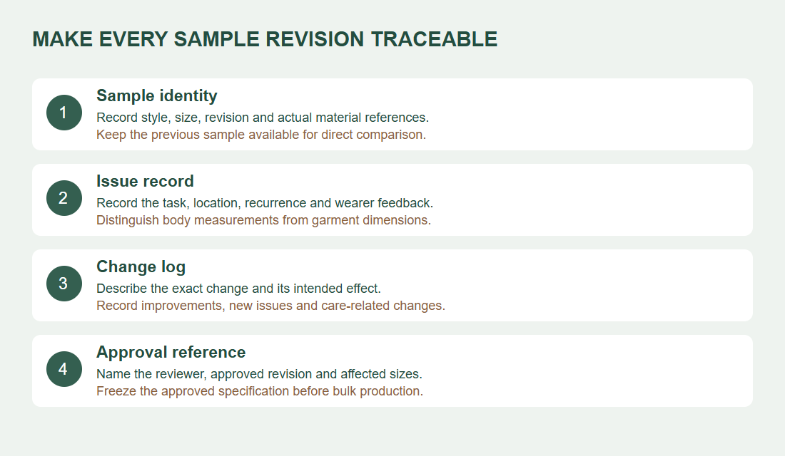 Four fields for tracking a fit revision