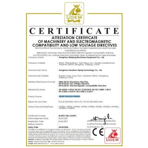CE For Plastic Extrusion Welder