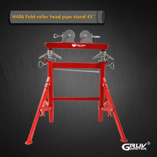 High Profile Fold roller head pipe stand H406