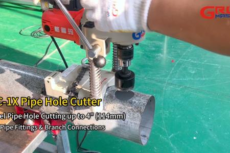 How to Cut Accurate Holes on Steel Pipes? | HC-1X Electric Pipe Hole Cutter in Action
