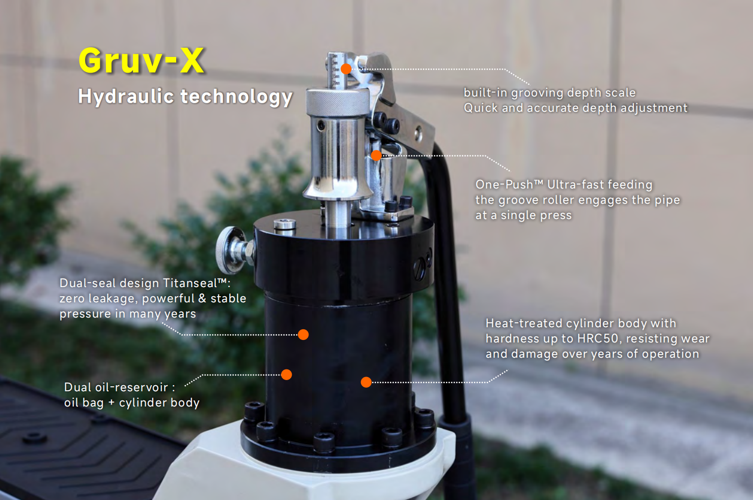 Gruvmaster Patented Hydraulic Cylinder — The Core of Reliable Roll Grooving