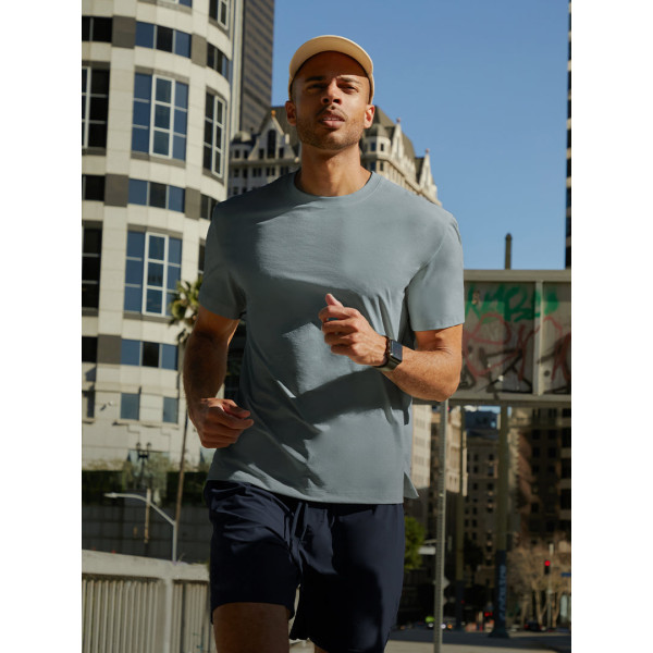 Customized Fast Dry T-shirt For Men| Casual Outdoor Sports Wear Supplier| Circle Collar Gym T-shirt