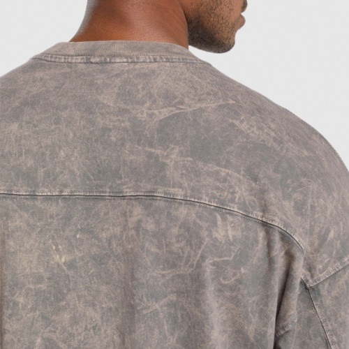 Custom Manufacturer Embroidery Logo Men Vintage Acid Wash Crew Neck T-shirt