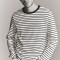 Custom Ound Neck Long Sleeved Vintage Striped T-shirt Men | Spring Loose Casual Cotton T-shirt Manufacturer