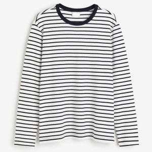 Custom High Quality Printing 100% Cotton Stripe Fabric Long Sleeves T-shirt For Men