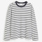 Custom Ound Neck Long Sleeved Vintage Striped T-shirt Men | Spring Loose Casual Cotton T-shirt Manufacturer