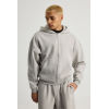 Sweat à capuche zippé surdimensionné en polaire pour homme – Sweat-shirt à capuche zippé en coton noir/gris décontracté pour le streetwear et l'hiver