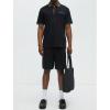Men's Contrast Tipped Polo Shirt with Chest Pocket, Black Piqué Khaki Trim, Short Sleeve Classic Fit
