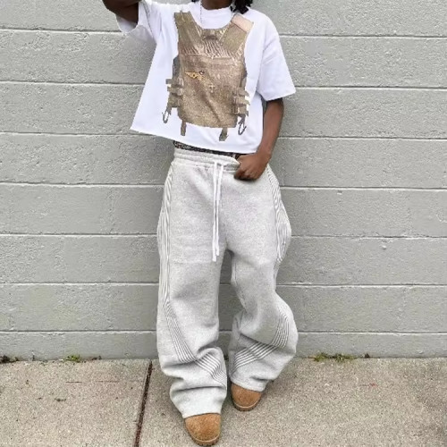 ARTISAN OEM Men's Streetwear Style Sweatpants - Customizable Side Stripe Design, Elastic Waist Mid-Calf Trousers for Brands and Retailers | OEM & ODM Services Available