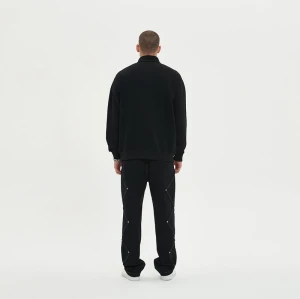 Custom Knit Retro Half Zip Hoodie – Heavyweight Loose Fit Men’s Streetwear | OEM & ODM Manufacturer for Brands