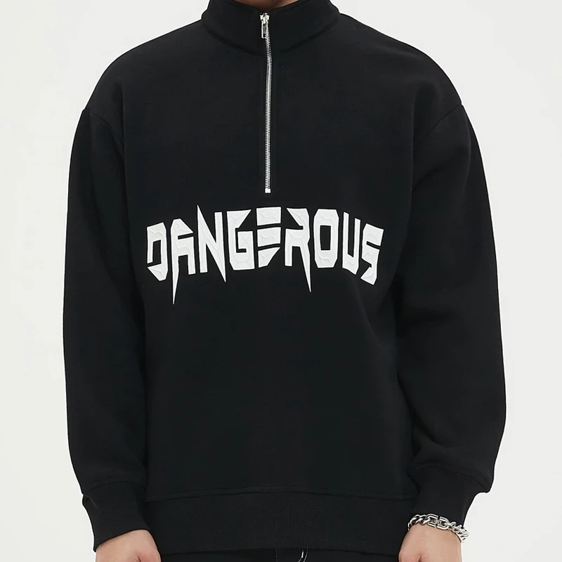 graphic knit hoodie