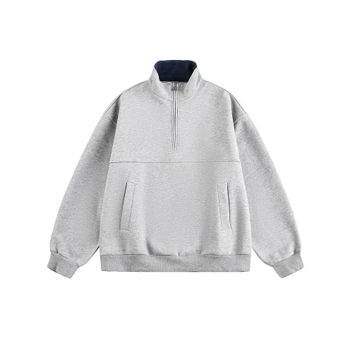 Custom 400G Heavyweight Half Zip Hoodie – Loose Fit Unisex Sweatshirt | OEM & ODM Manufacturer for Brands