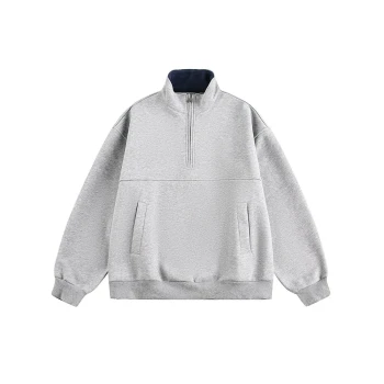 Custom 400G Heavyweight Half Zip Hoodie – Loose Fit Unisex Sweatshirt | OEM & ODM Manufacturer for Brands