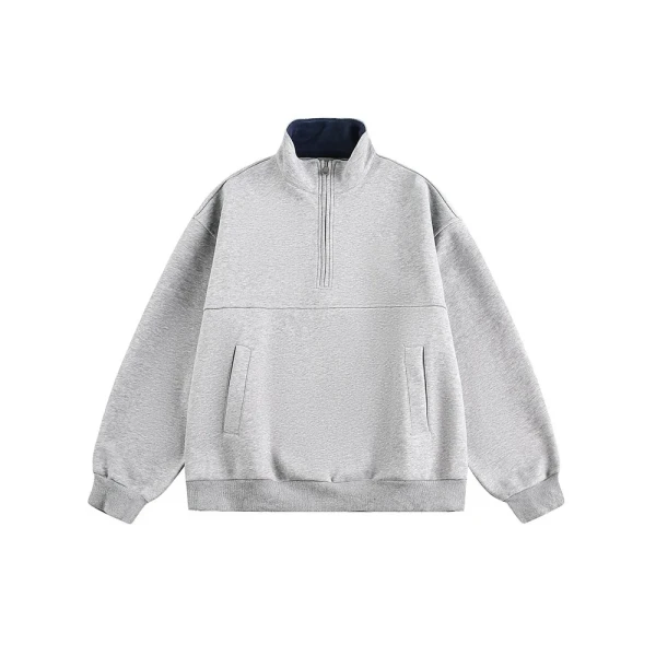 Custom 400G Heavyweight Half Zip Hoodie – Loose Fit Unisex Sweatshirt | OEM & ODM Manufacturer for Brands