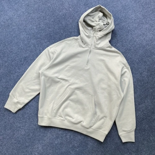 Custom Logo Fleece Half Zip Hoodie – Oversized Men’s Streetwear | OEM & ODM Manufacturer for Brands