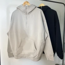 Custom Logo Fleece Half Zip Hoodie – Oversized Men’s Streetwear | OEM & ODM Manufacturer for Brands