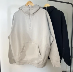 Custom Logo Fleece Half Zip Hoodie – Oversized Men’s Streetwear | OEM & ODM Manufacturer for Brands