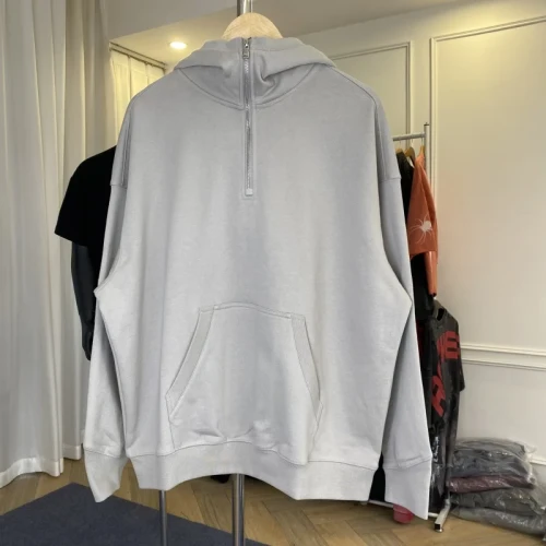 Custom Logo Fleece Half Zip Hoodie – Oversized Men’s Streetwear | OEM & ODM Manufacturer for Brands