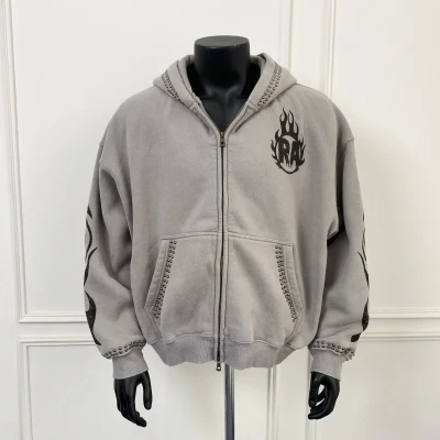 Custom Boxy Zip Hoodie & Baggy Sweatpants Set – Sun Faded Streetwear Style | OEM & ODM Manufacturer for Brands