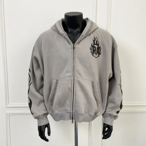 Custom Boxy Zip Hoodie & Baggy Sweatpants Set – Sun Faded Streetwear Style | OEM & ODM Manufacturer for Brands