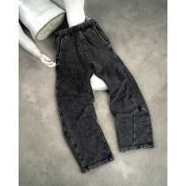 Custom Washed Stacked Denim Jeans – Loose Fit Plus Size Style | OEM & ODM Manufacturer for Brands