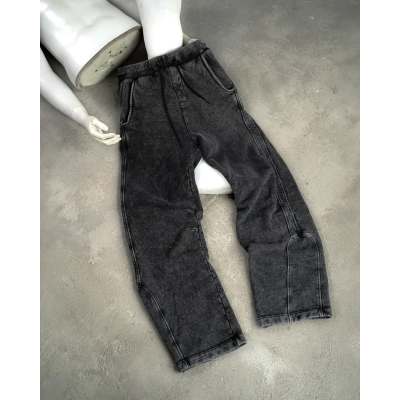 Custom Washed Stacked Denim Jeans – Loose Fit Plus Size Style | OEM & ODM Manufacturer for Brands