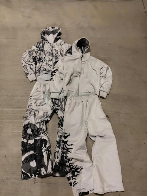 Custom Cotton Tracksuit Set – Windproof Hooded Design, Plus Size Fit | OEM & ODM Sportswear Manufacturer